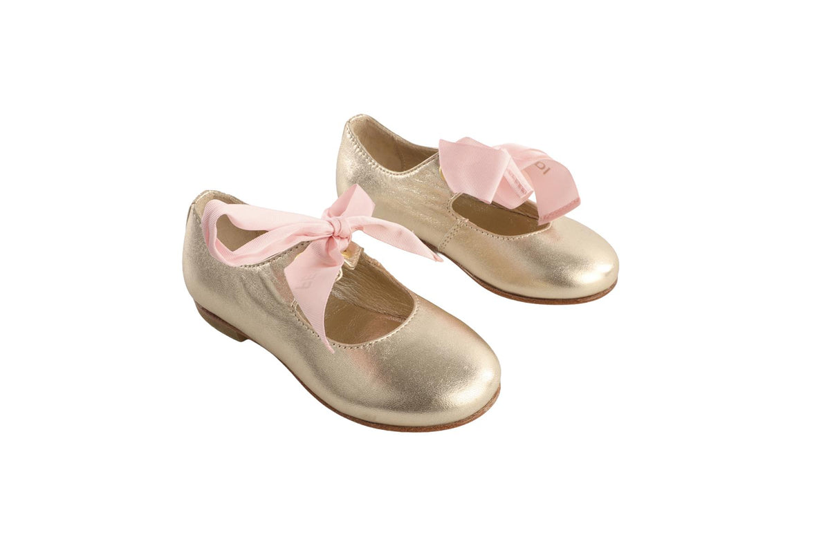 FENDI GOLD KIDS GIRLS BALLET FLATS EU 24 UK 6 US 9