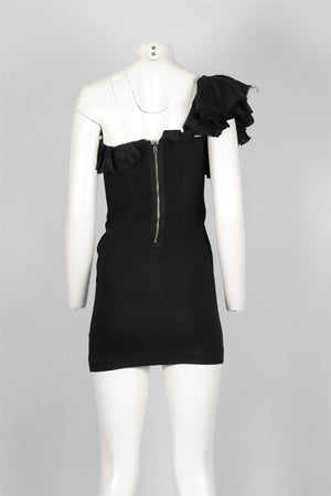 ISABEL MARANT BLACK LINEN MINI DRESS US 0 UK 4