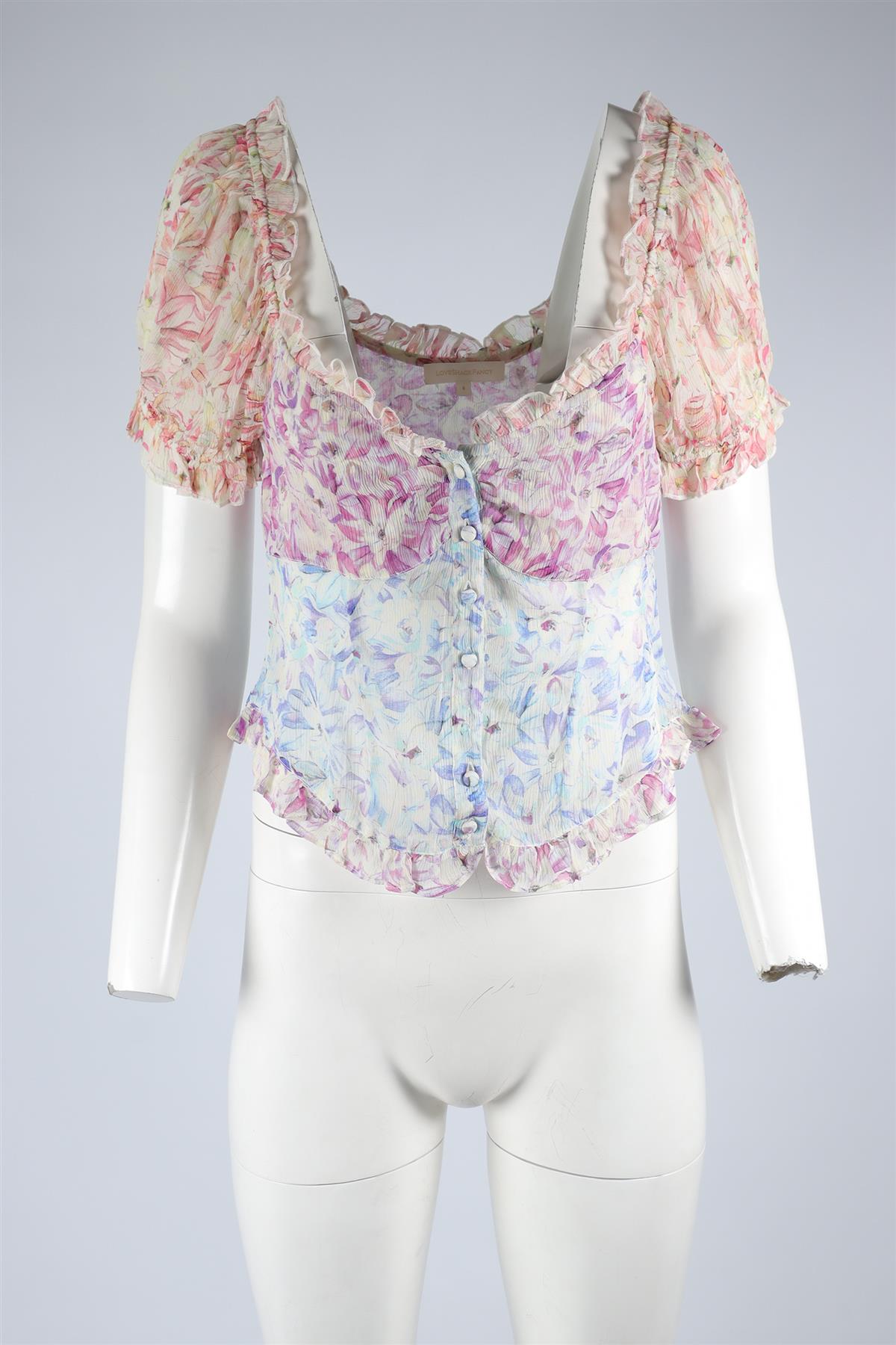 LOVESHACKFANCY MULTI SILK TOP US 6 UK 10