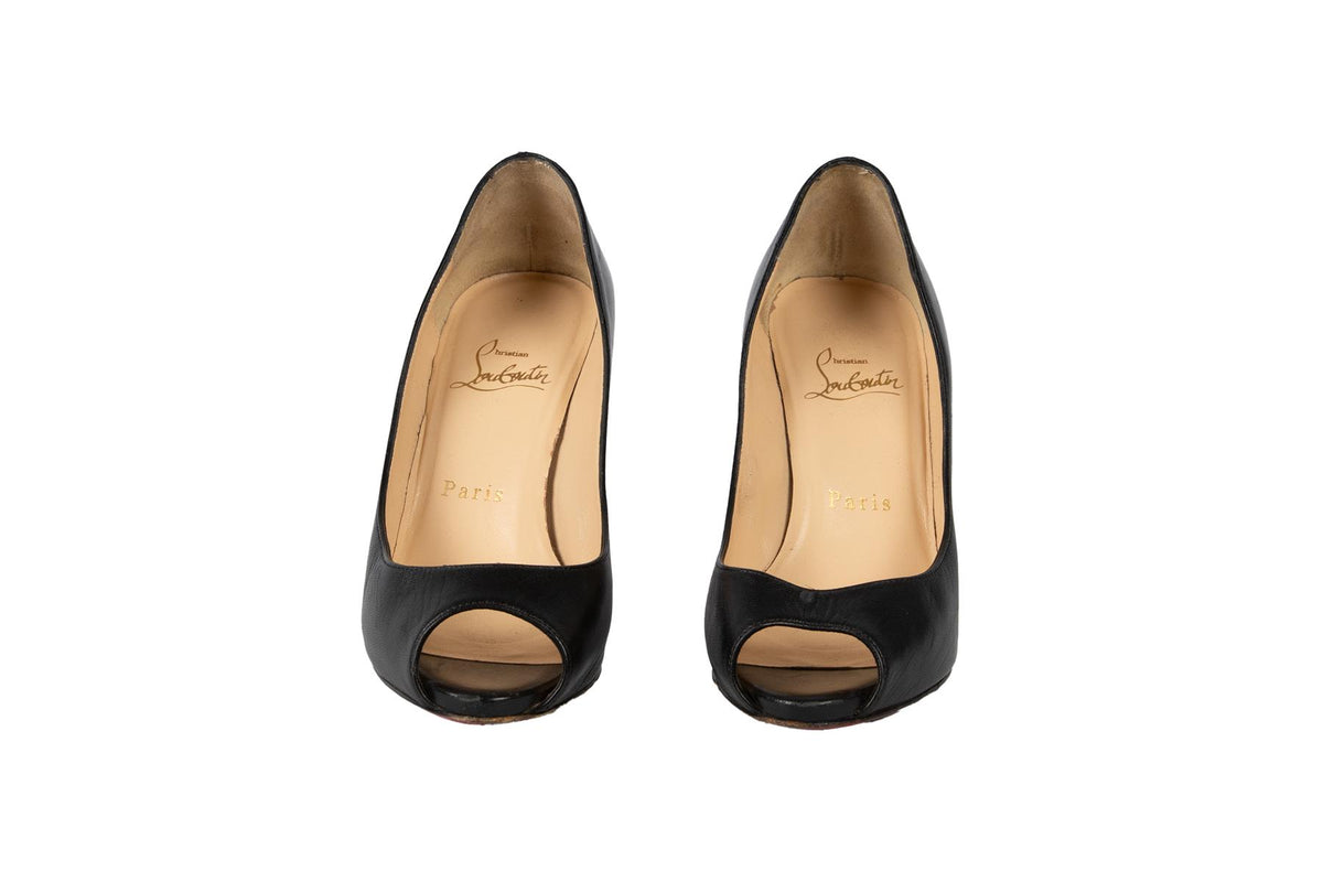 CHRISTIAN LOUBOUTIN BLACK LEATHER PUMPS EU 35.5 UK 2.5 US 5.5