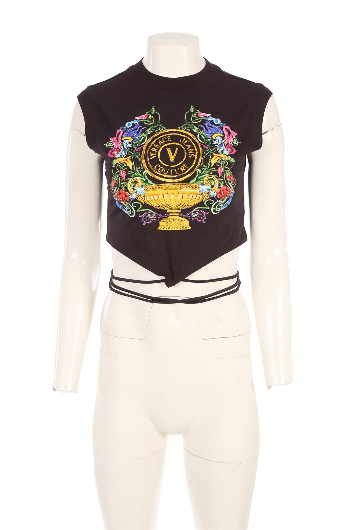 VERSACE JEANS COUTURE BLACK COTTON TOP LARGE