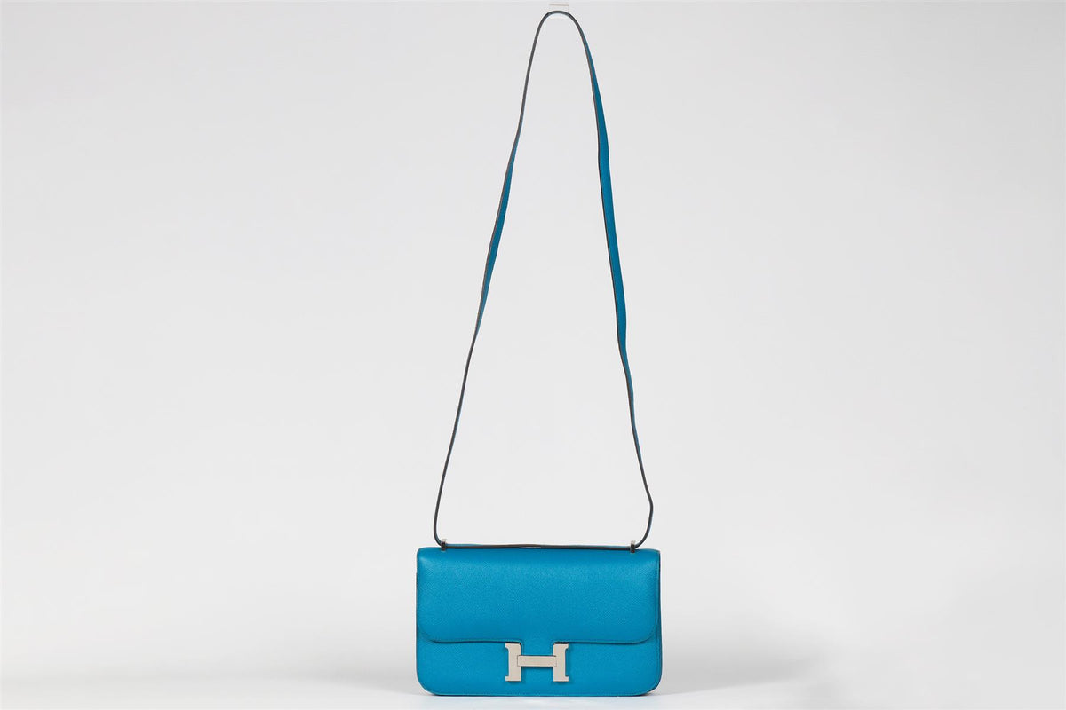 HERMÈS BLUE 2014 CONSTANCE ELAN EPSOM LEATHER SHOULDER BAG