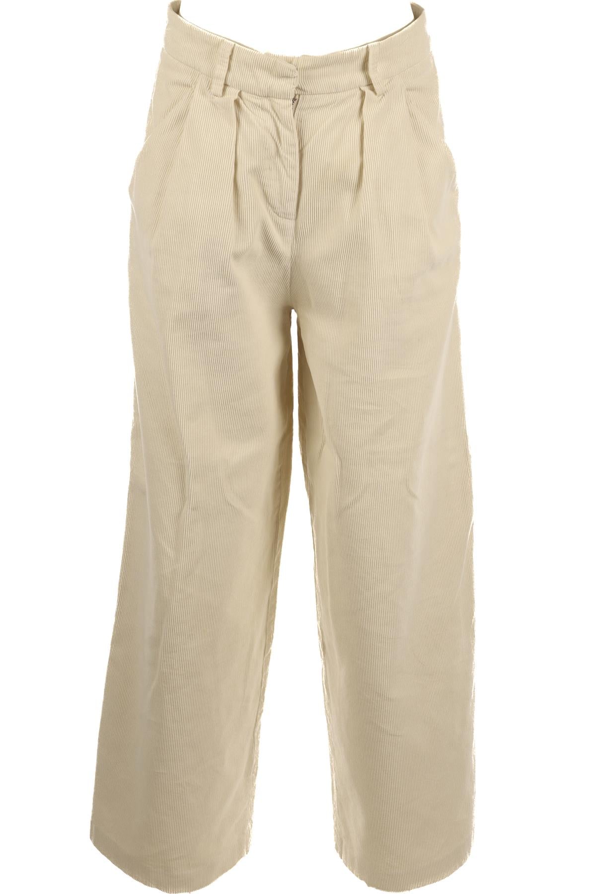 CHINTI & PARKER CREAM CORDUROY WIDE LEG PANTS UK 6