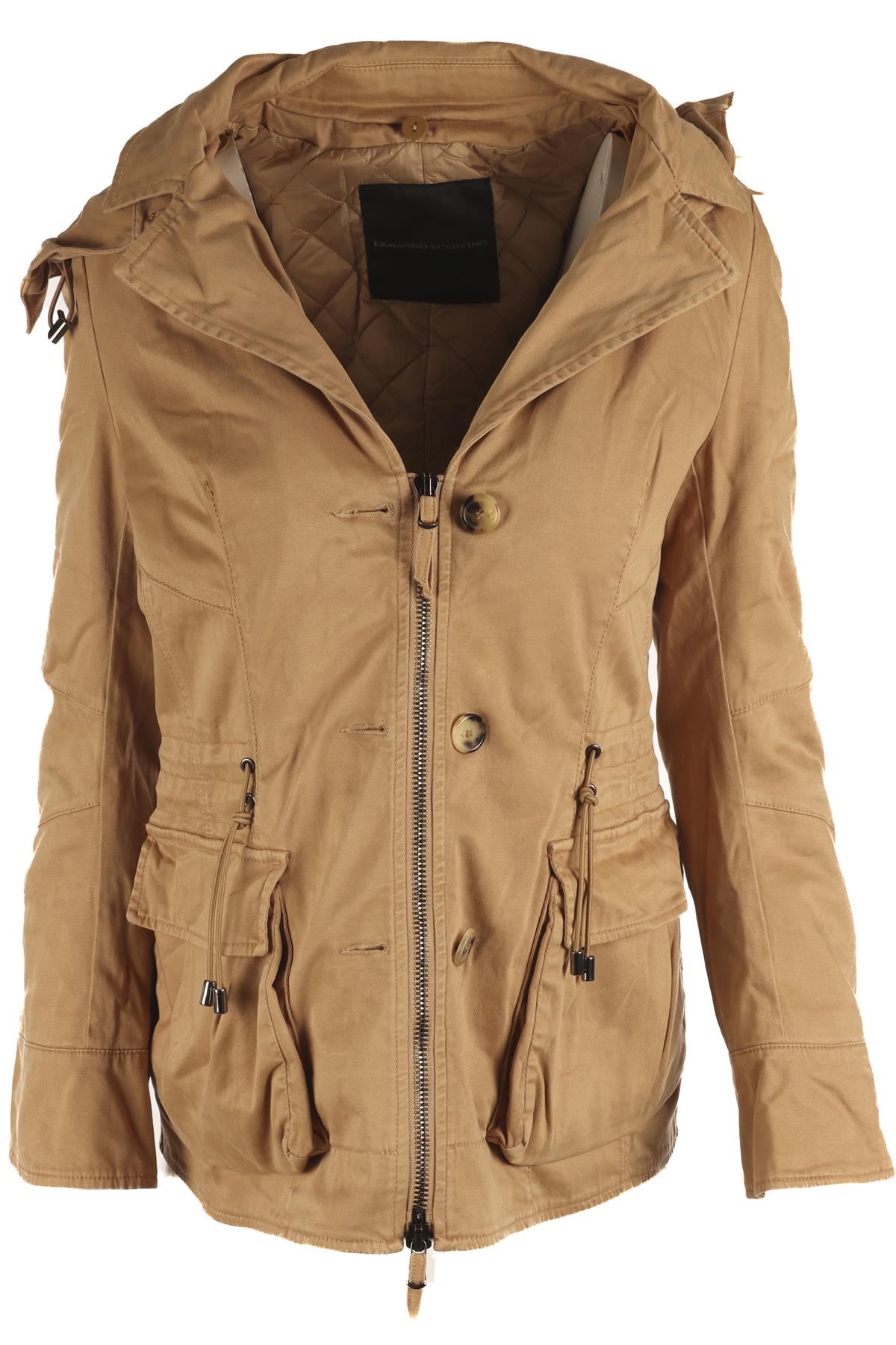 ERMANNO SCERVINO TAN CANVAS JACKET IT 40 UK 8