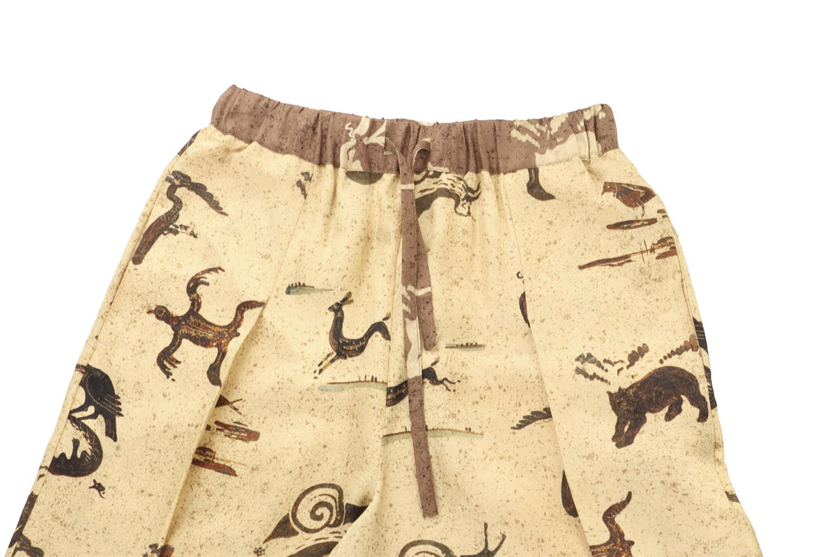 LOEWE BEIGE SILK TAPERED PANTS XSMALL