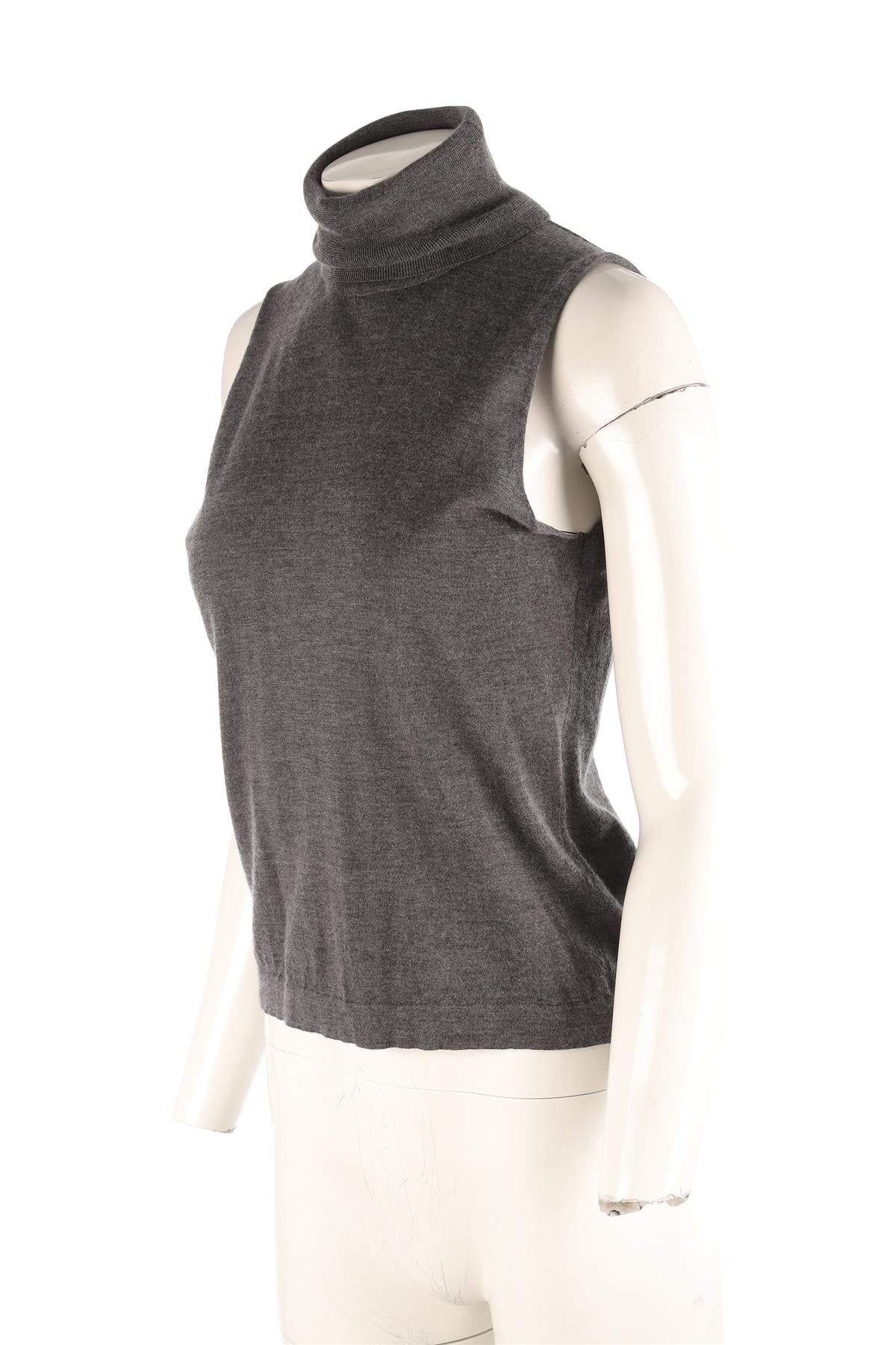 THE ROW GREY CASHMERE TOP MEDIUM