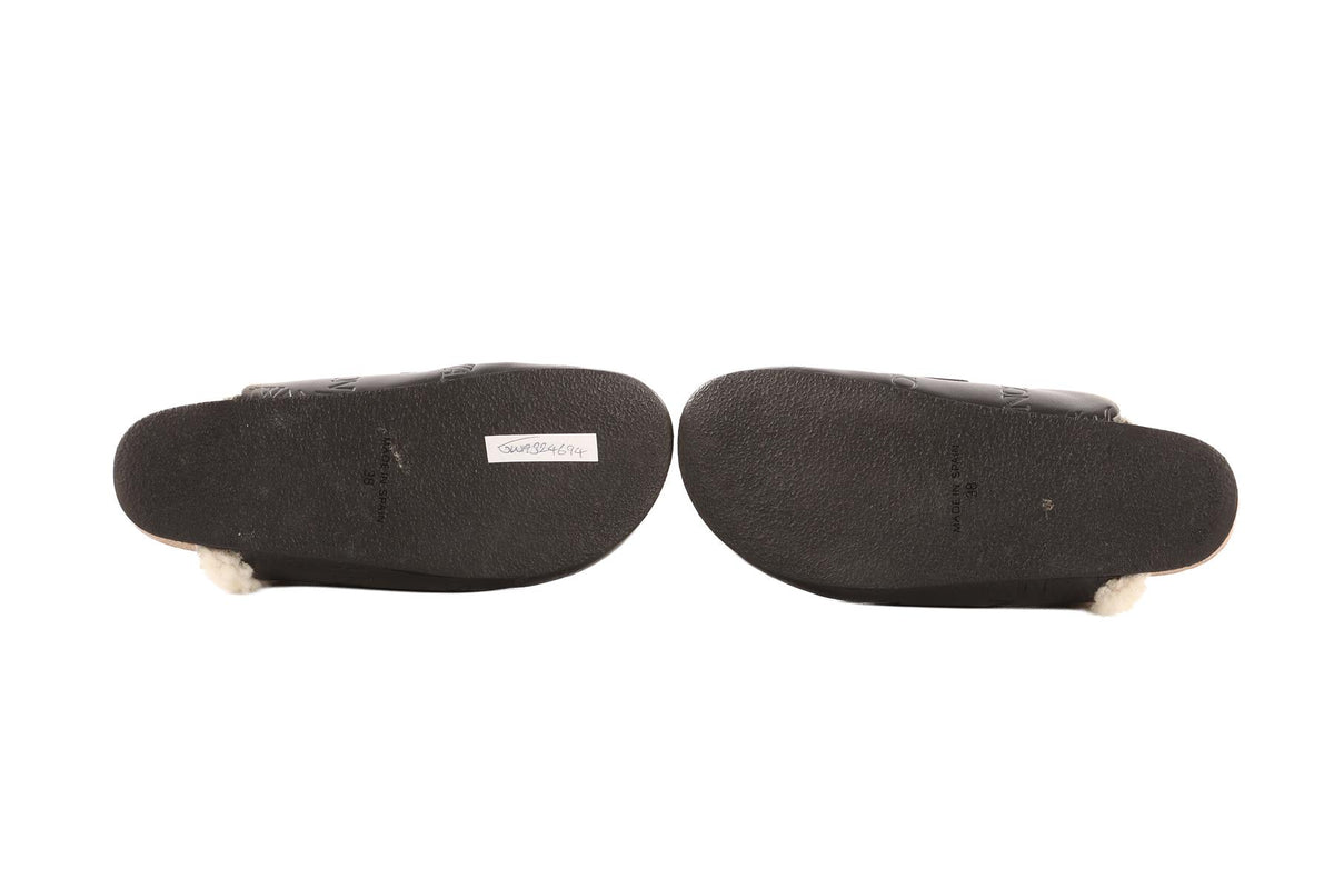 JW ANDERSON BLACK LEATHER MULES EU 38 UK 5