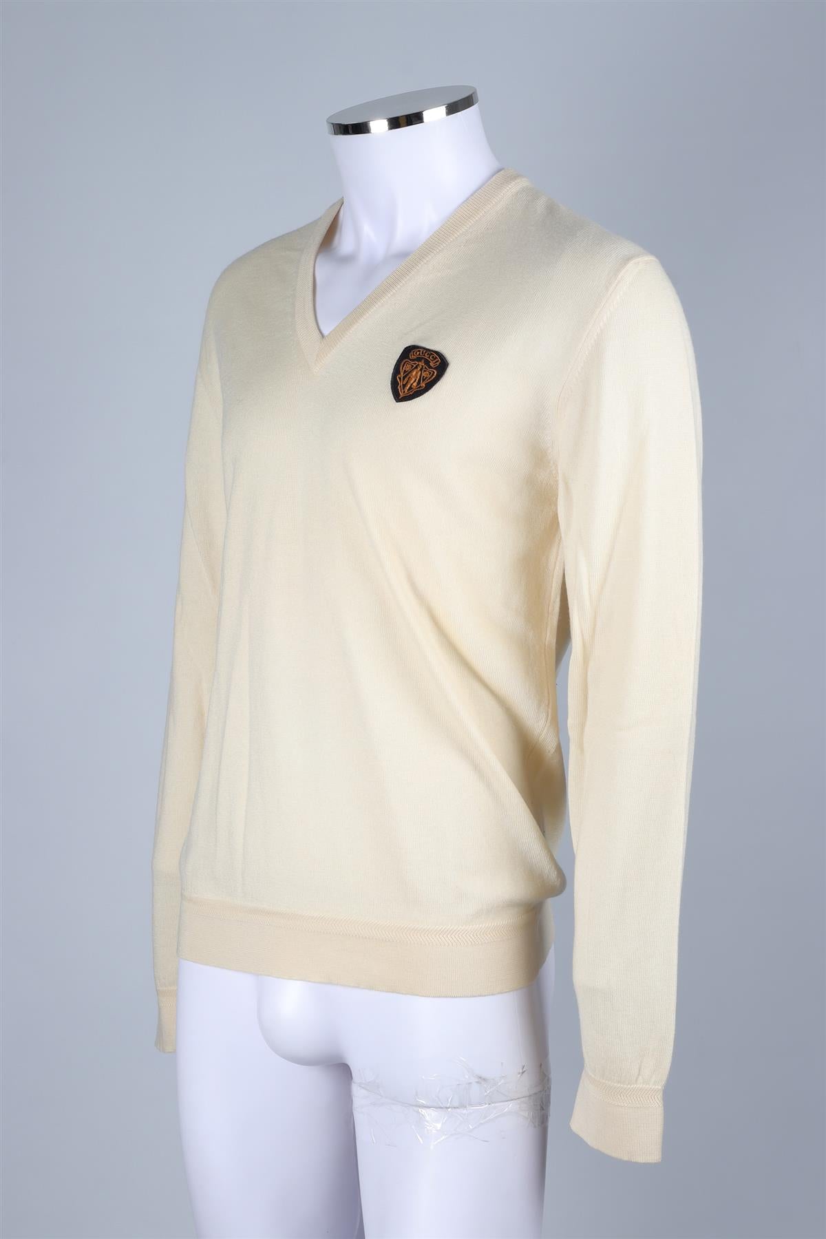 GUCCI CREAM MEN'S WOOL SWEATER MEDIUM