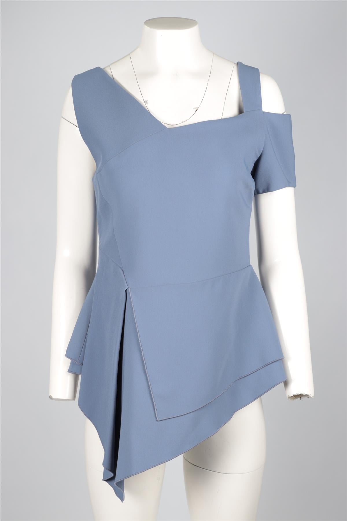 ANTONIO BERARDI BLUE CREPE TOP IT 44 UK 12