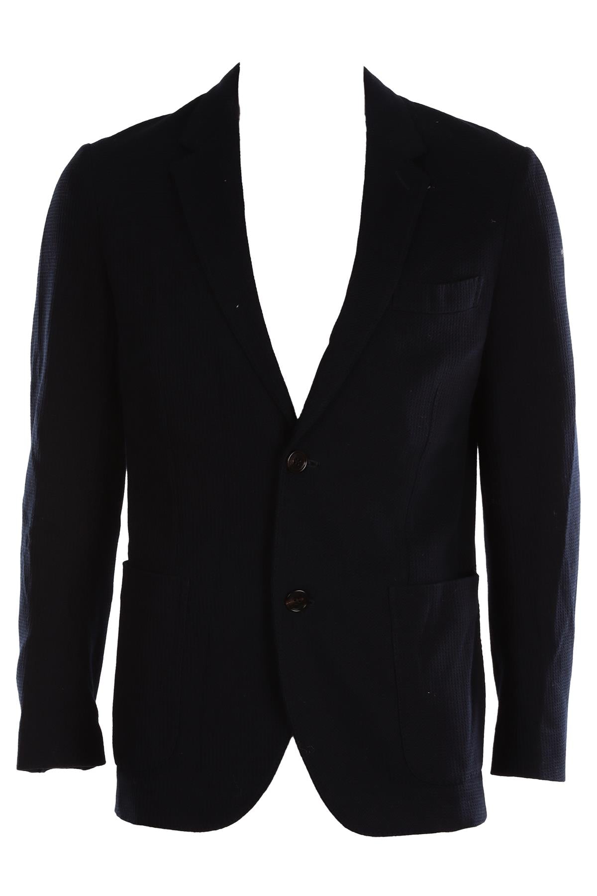 BERLUTI NAVY MEN'S COTTON BLAZER MEDIUM