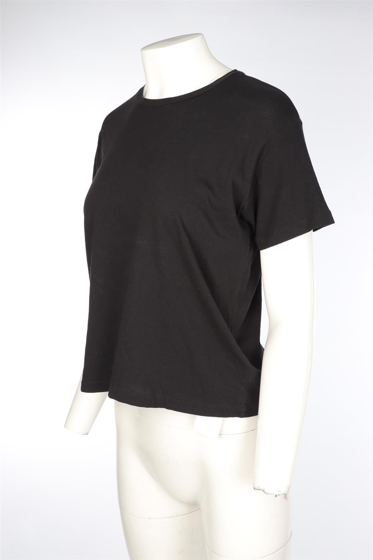 ELYSE WALKER BLACK COTTON T-SHIRT SMALL