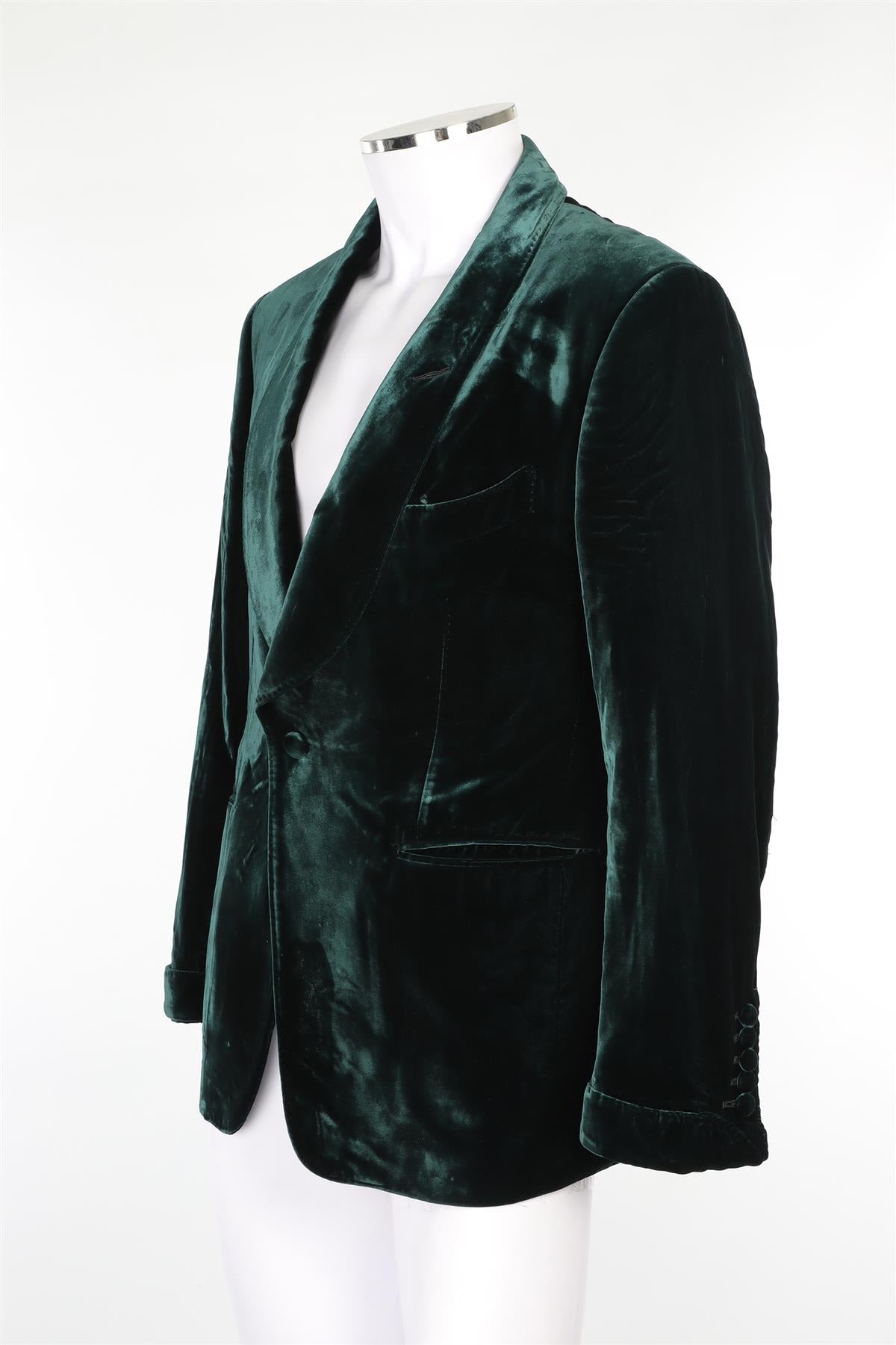 TOM FORD GREEN MEN'S VELVET BLAZER IT 52 UK 42