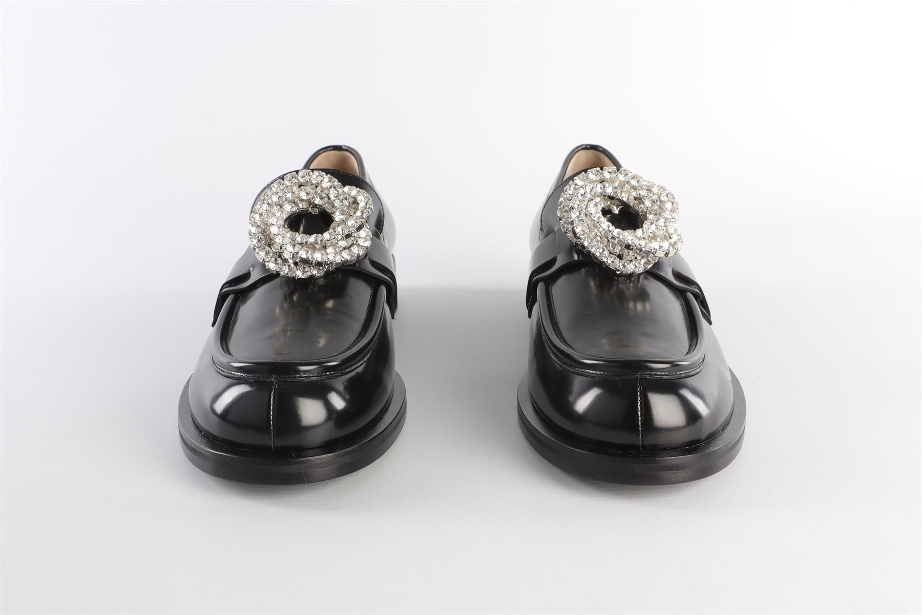 MACH & MACH BLACK LEATHER LOAFERS EU 40 UK 7 US 10
