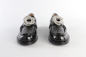 MACH & MACH BLACK LEATHER LOAFERS EU 40 UK 7 US 10