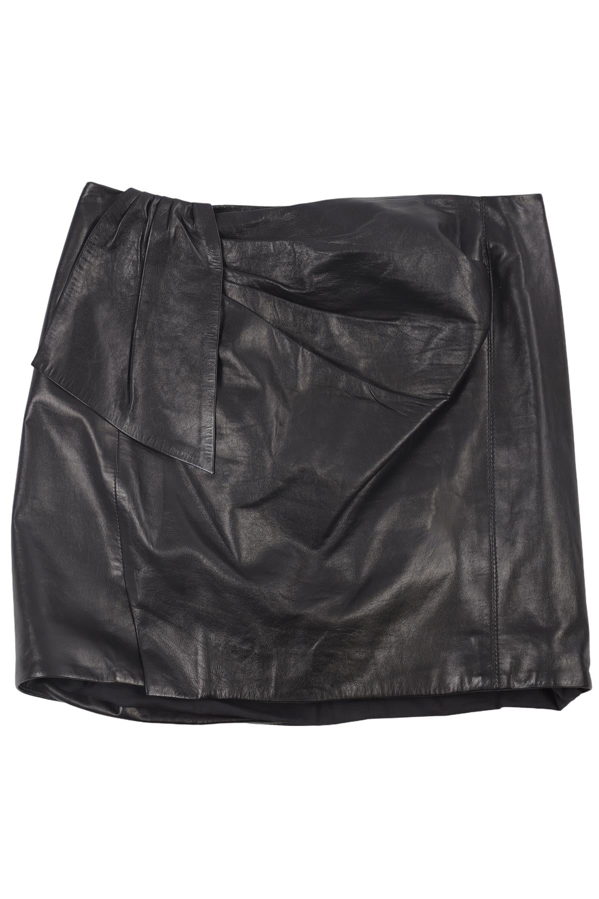ISABEL MARANT BLACK LEATHER MINI SKIRT FR 32 UK 4