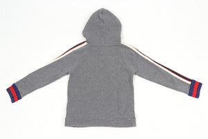 GUCCI GREY, NAVY, CREAM AND RED KIDS BOYS COTTON HOODIE 6 YEARS