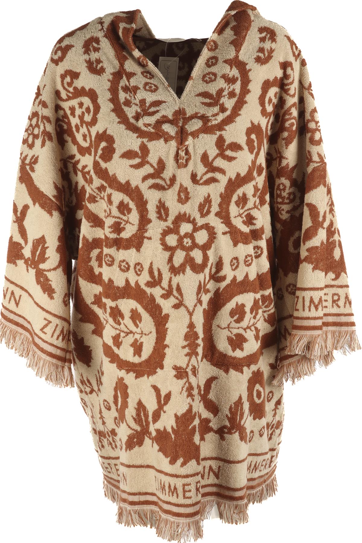 ZIMMERMANN BROWN COTTON MINI DRESS LARGE