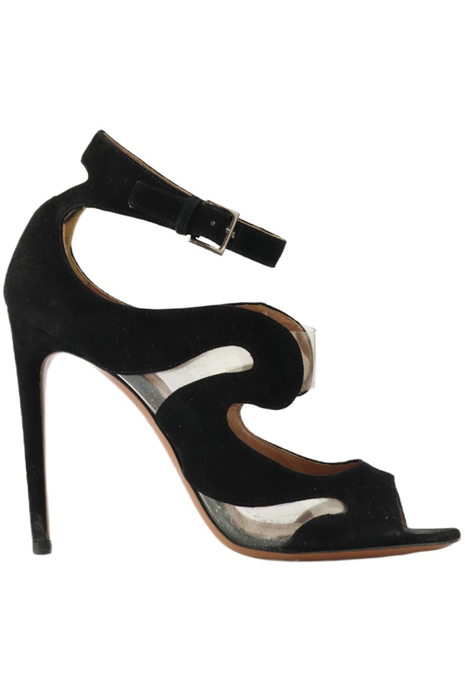 AZZEDINE ALAÏA PVC AND SUEDE SANDALS EU 38 UK 5 US 8