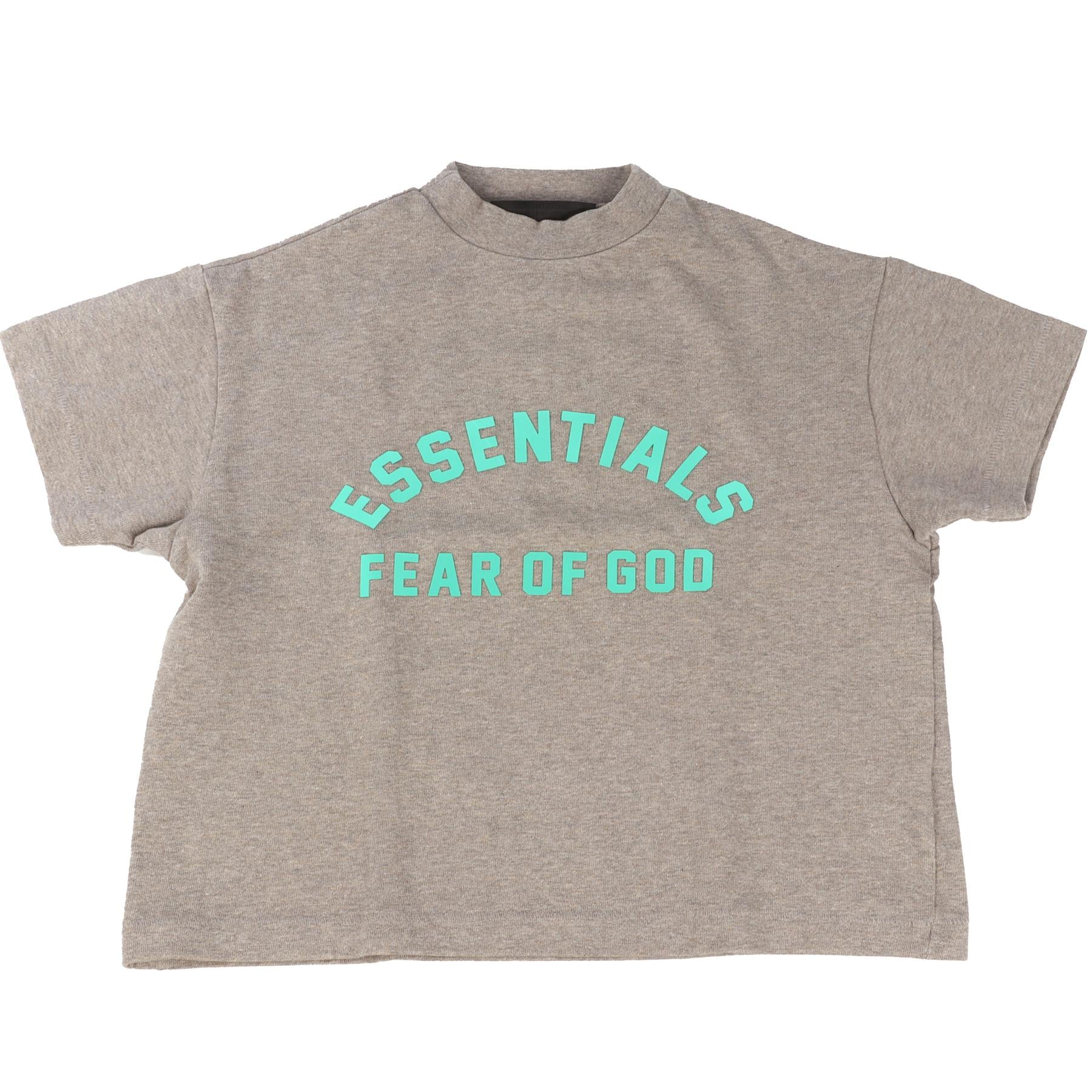 ESSENTIALS FEAR OF GOD GREY KIDS BOYS TOP 7-8 YEARS