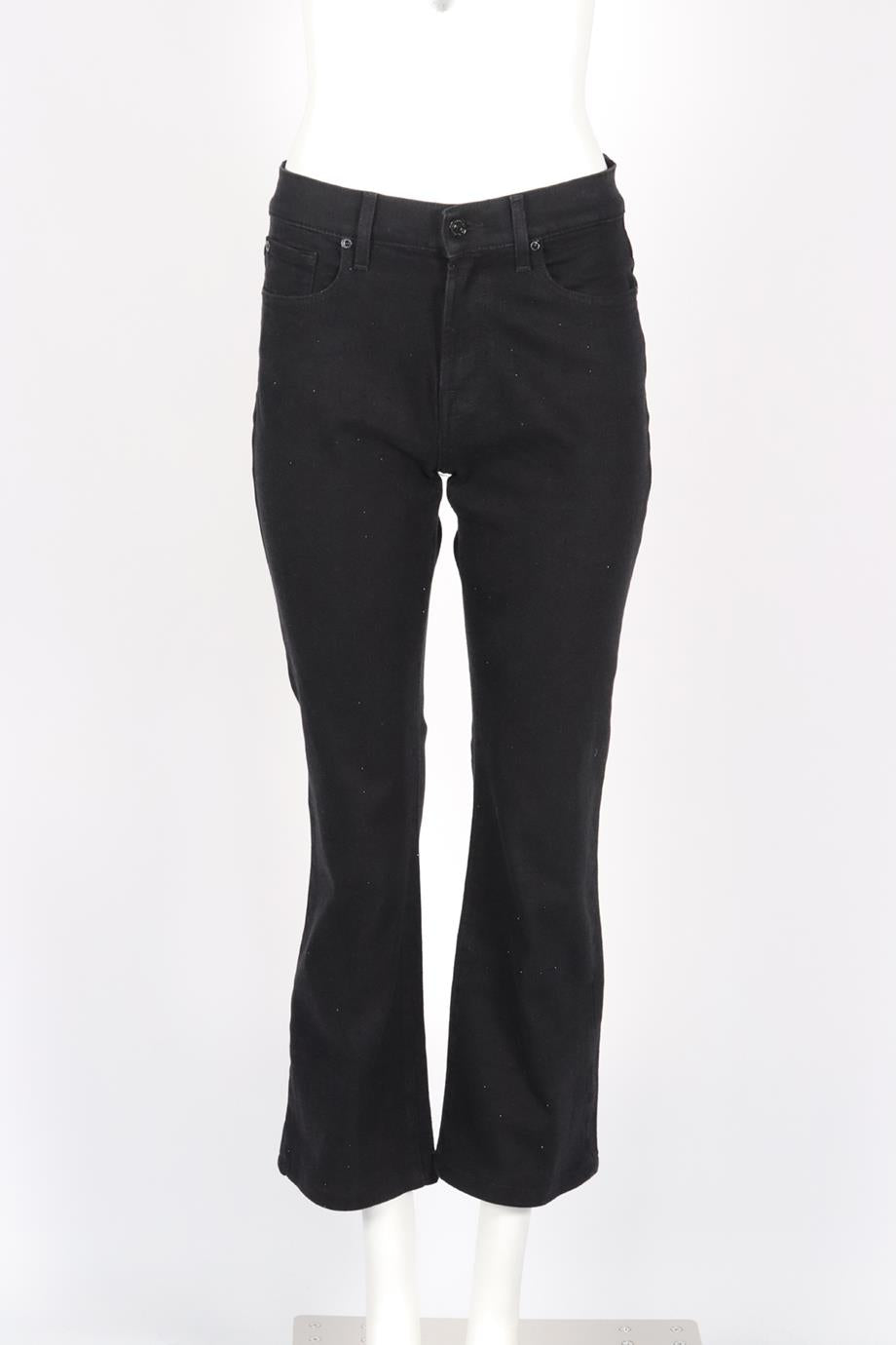 7 FOR ALL MANKIND EMBELLISHED HIGH RISE STRAIGHT LEG JEANS W27 UK 8-10