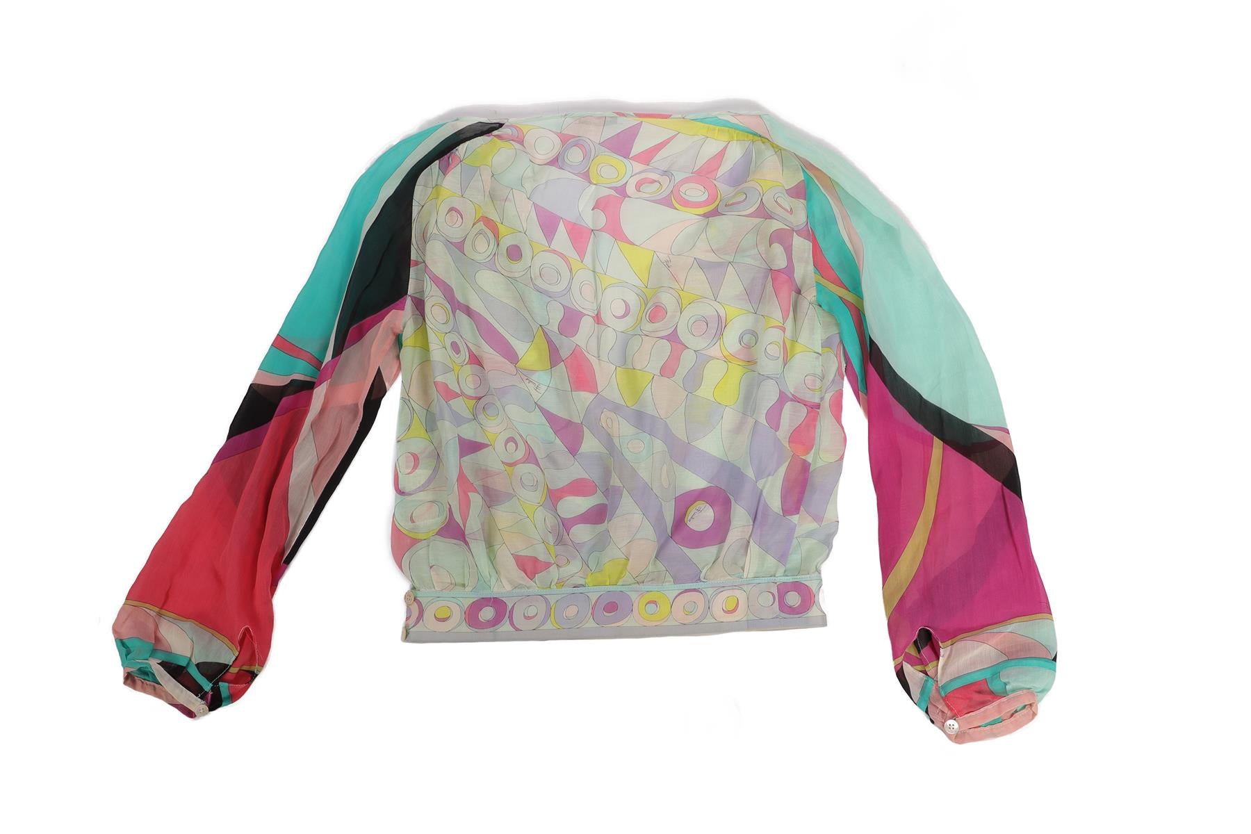 EMILIO PUCCI MULTI VINTAGE COTTON TOP IT 38 UK 6