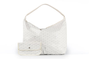 GOYARD WHITE BOHÈME HOBO COATED CANVAS SHOULDER BAG