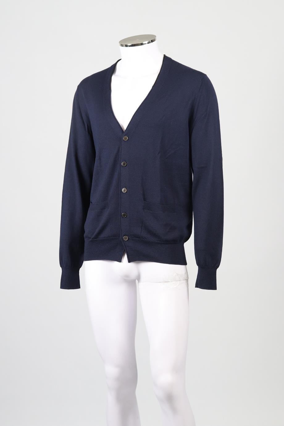 DRIES VAN NOTEN MEN'S WOOL BLEND CARDIGAN LARGE