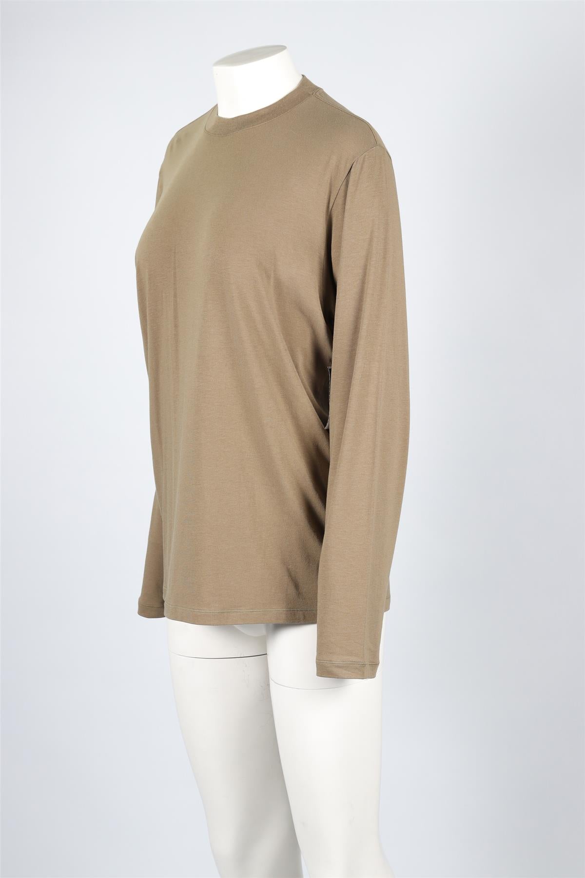 SKIMS KHAKI COTTON TOP SMALL