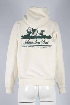 AIMÉ LEON DORE WHITE COTTON HOODIE SMALL
