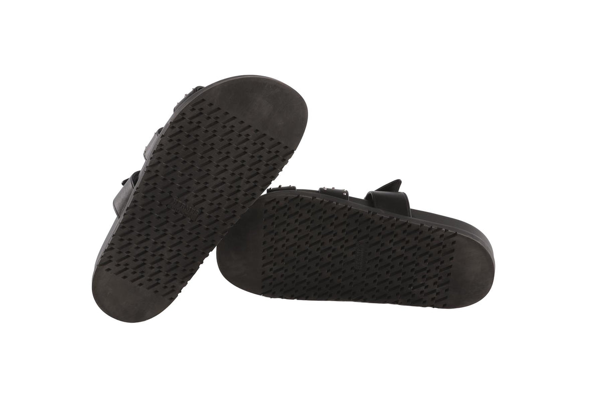 HERMÈS BLACK CHYPRE LEATHER SANDALS EU 36 UK 3 US 6