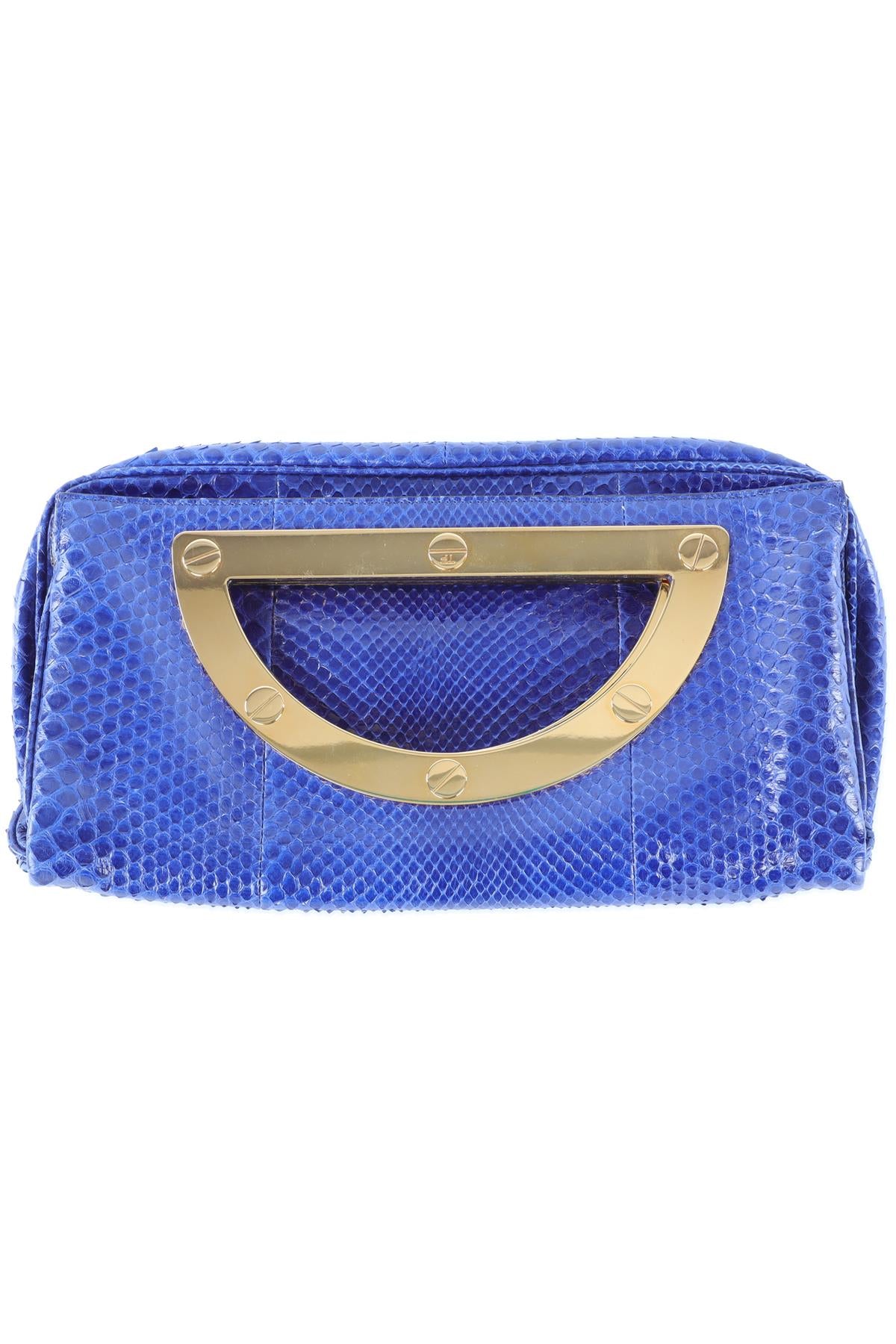TOM FORD BLUE PYTHON CLUTCH