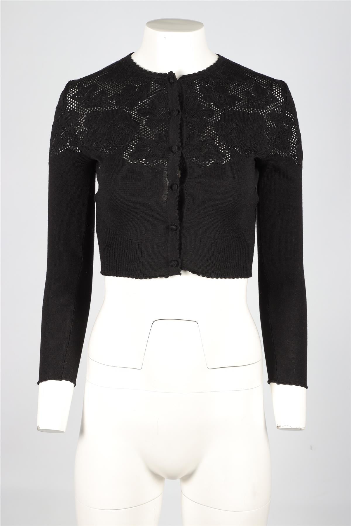 MIU MIU BLACK WOOL CARDIGAN IT 36 UK 4
