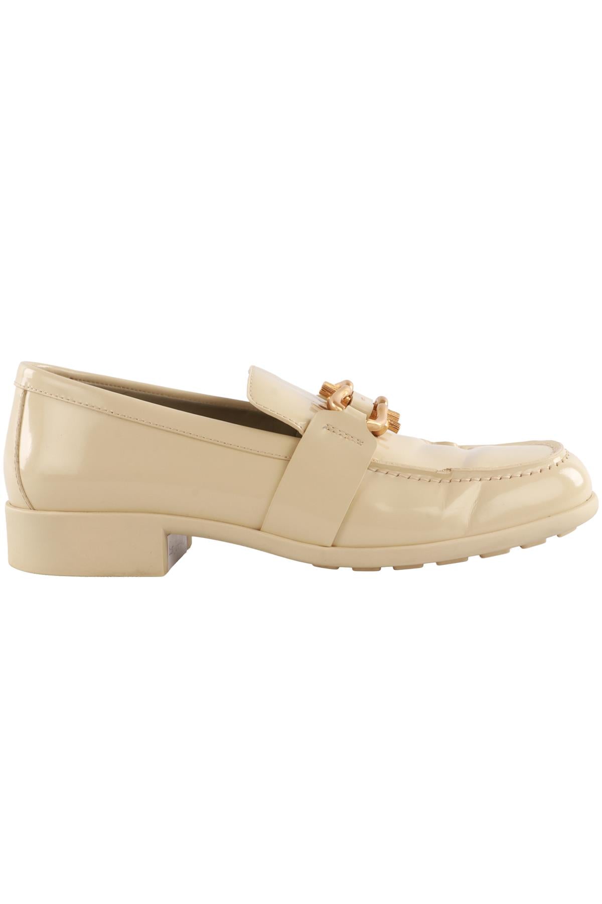 BOTTEGA VENETA CREAM MADAME PATENT LEATHER LOAFERS EU 39.5 UK 6.5 US 9.5