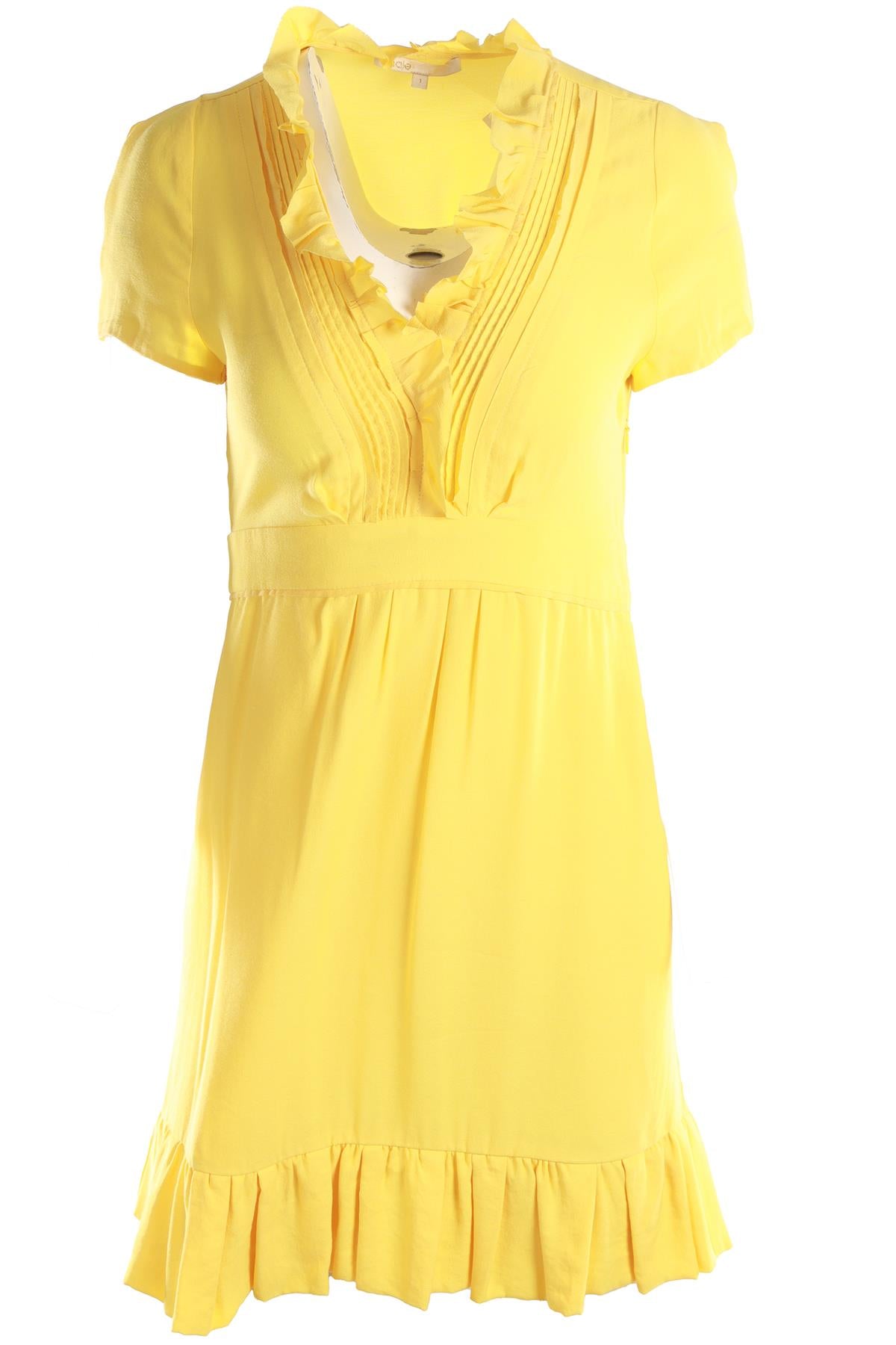 MAJE YELLOW CREPE MINI DRESS 1 UK 6