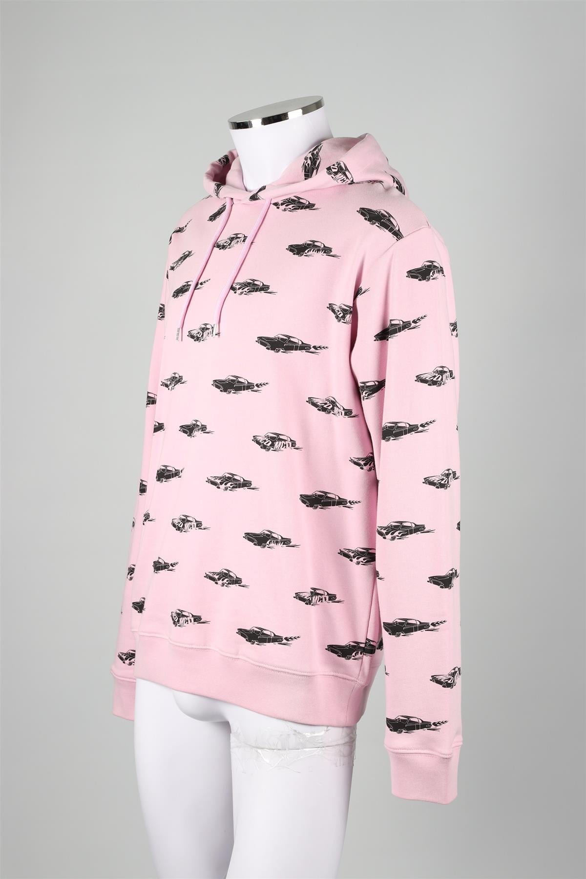 MCQ PINK MEN'S COTTON HOODIE LARGE