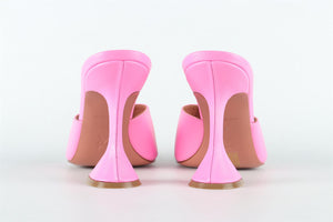 AMINA MUADDI PINK LEATHER MULES EU 38 UK 5 US 8