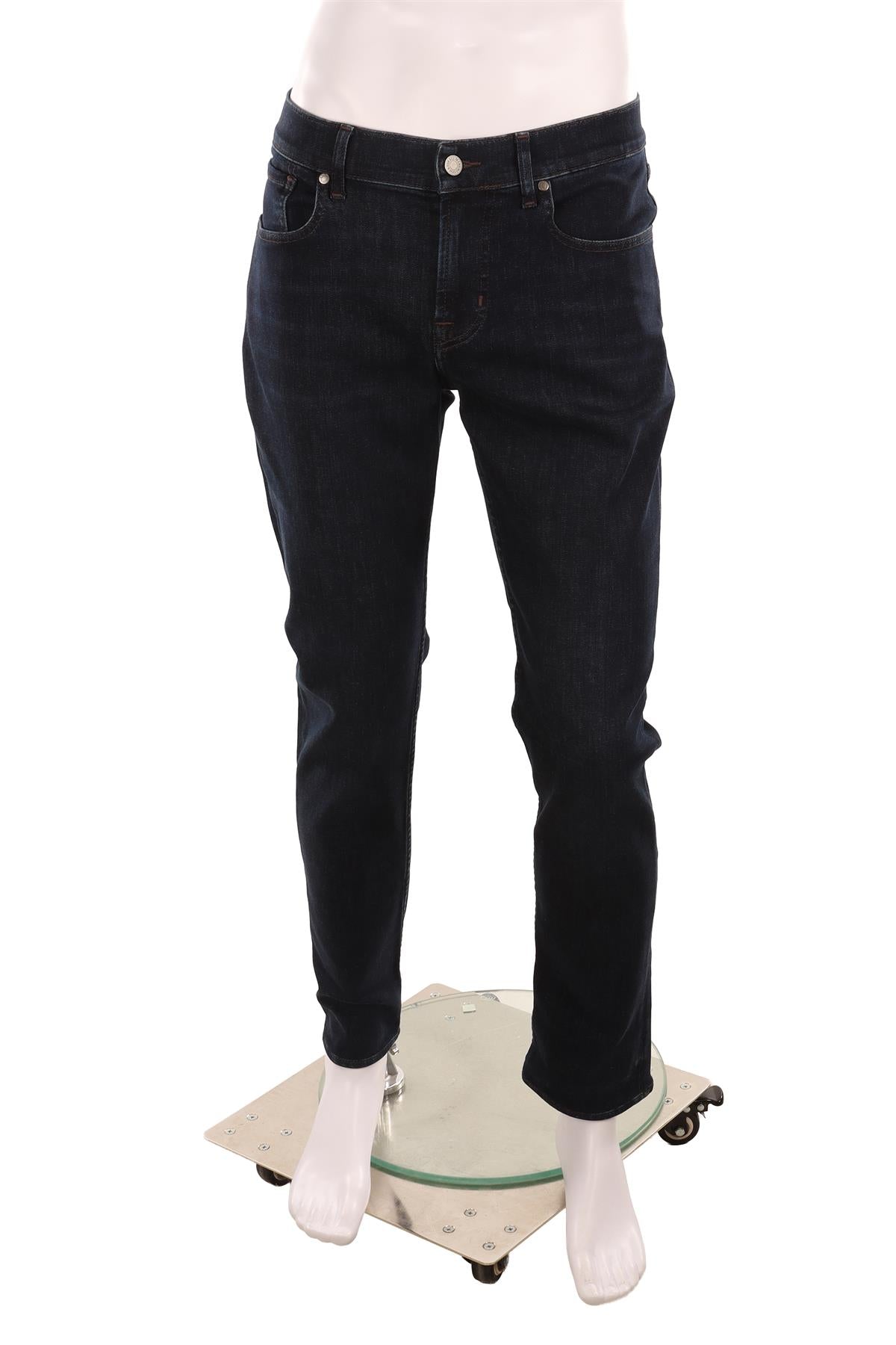 7 FOR ALL MANKIND BLUE TAPERED LEG JEANS