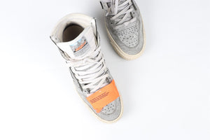 OFF-WHITE SILVER OFF-COURT GLITTER SNEAKERS EU 37 UK 4 US 7