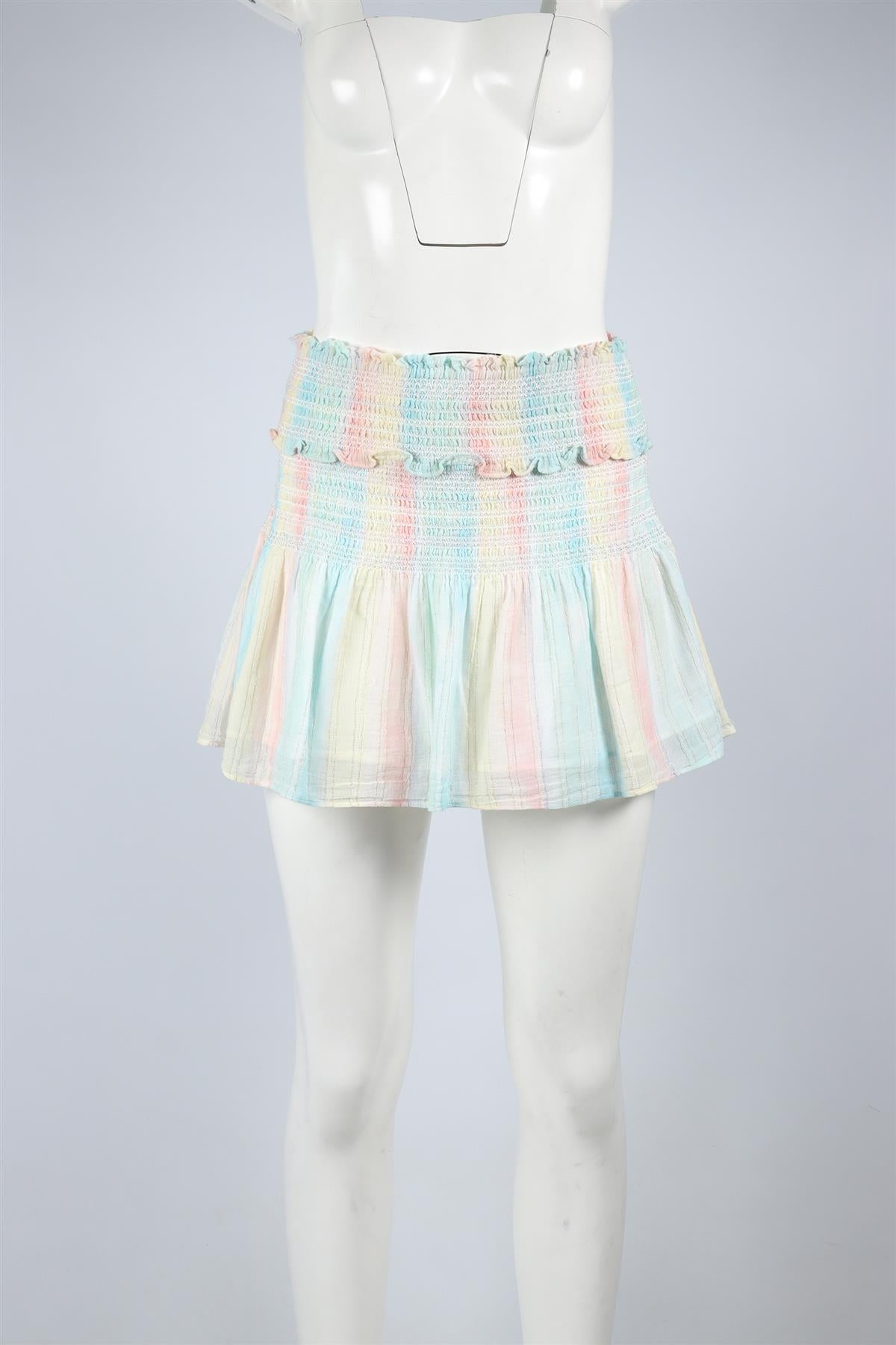LOVESHACKFANCY MULTI COTTON MINI SKIRT SMALL