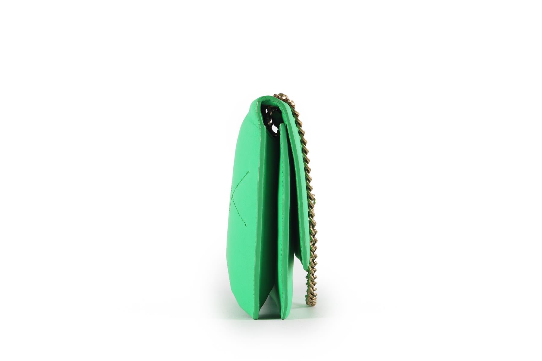 LANVIN GREEN SUGAR WALLET ON CHAIN LEATHER SHOULDER BAG