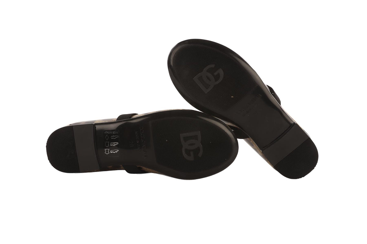 DOLCE & GABBANA BROWN KIDS GIRLS BALLET FLATS EU 29 UK 11 US 12
