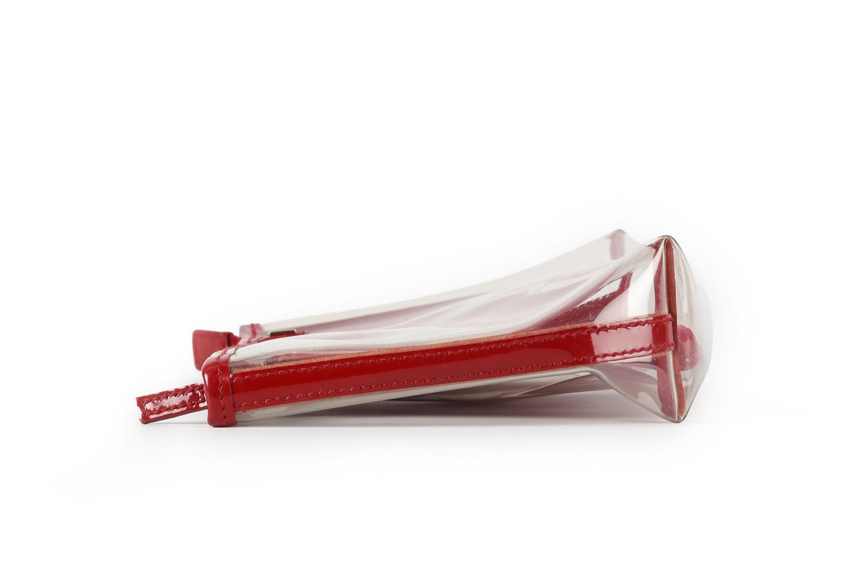 GUCCI RED GG CANVAS AND PVC 2 IN 1 COSMETIC POUCH