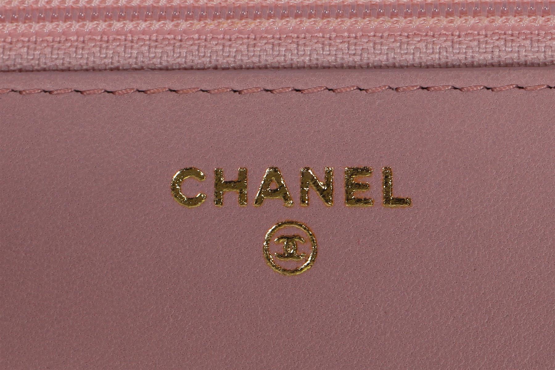 CHANEL PINK 2014 CHAIN ON WALLET QUILTED LEATHER SHOULDER BAG