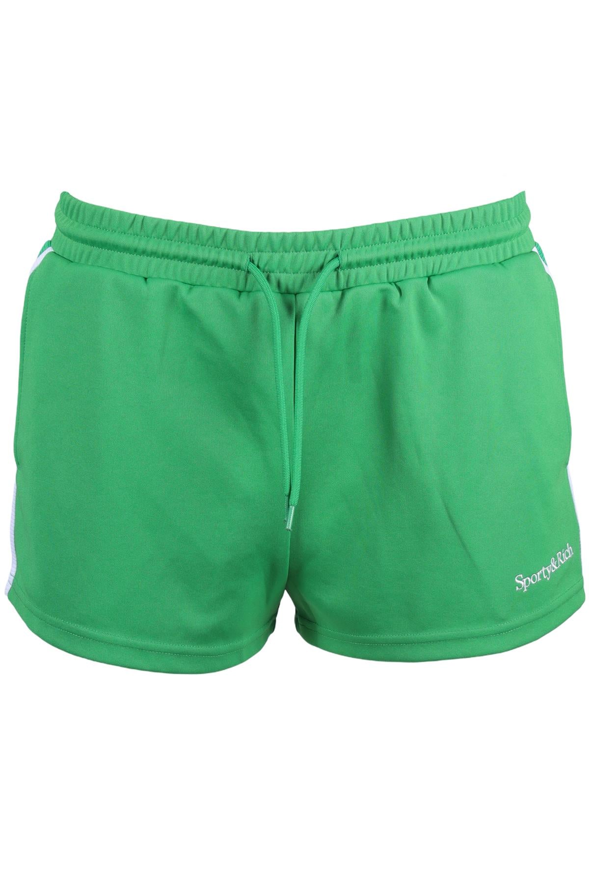 SPORTY & RICH GREEN COTTON SHORTS SMALL