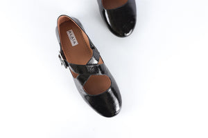 ALAÏA BLACK CRISS CROSS LEATHER BALLET FLATS EU 38 UK 5 US 8