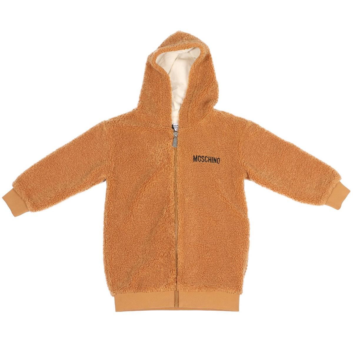MOSCHINO TAN KIDS GIRLS FLEECE HOODIE 4 YEARS