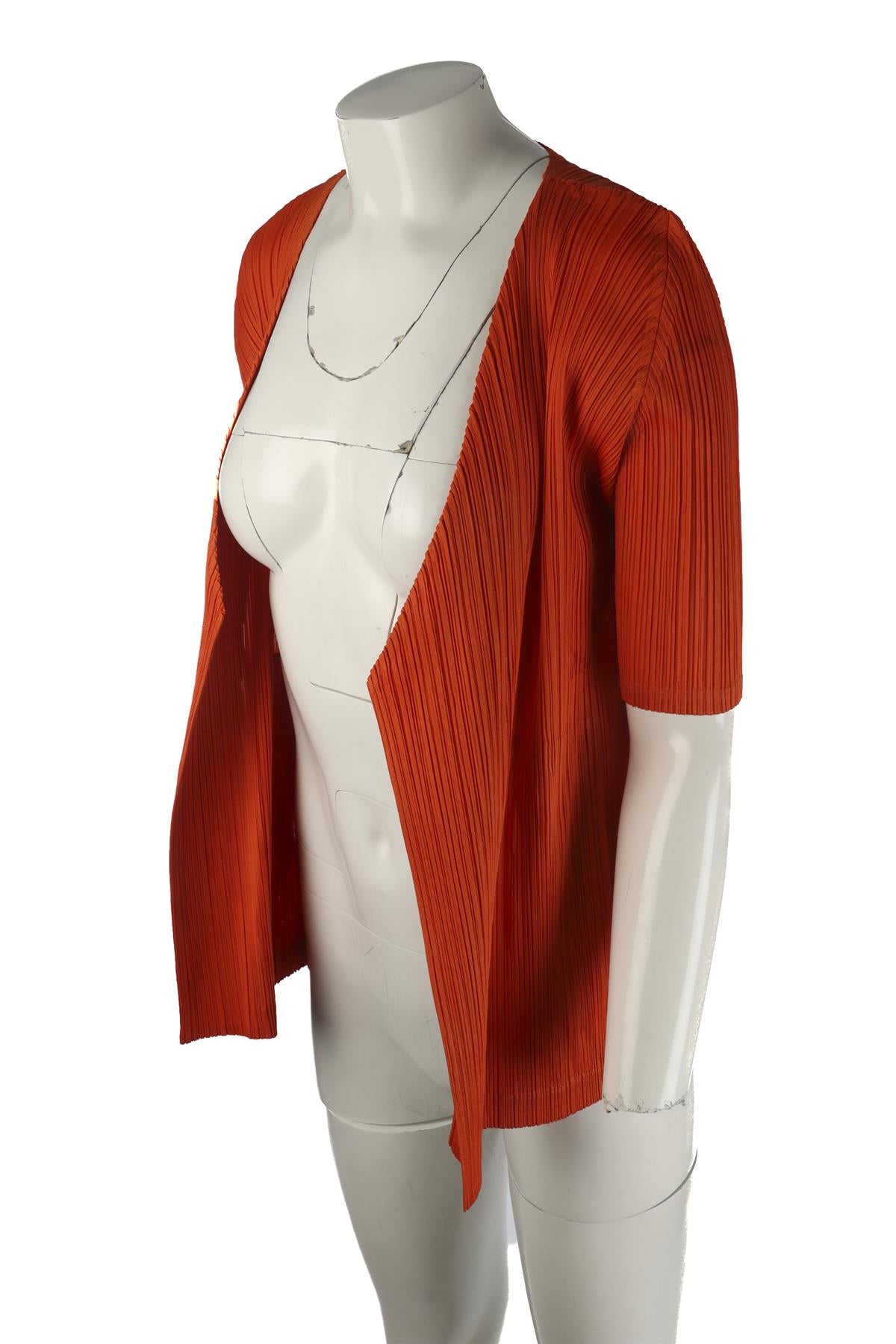 PLEATS PLEASE ISSEY MIYAKE ORANGE CARDIGAN JP 3 UK 8