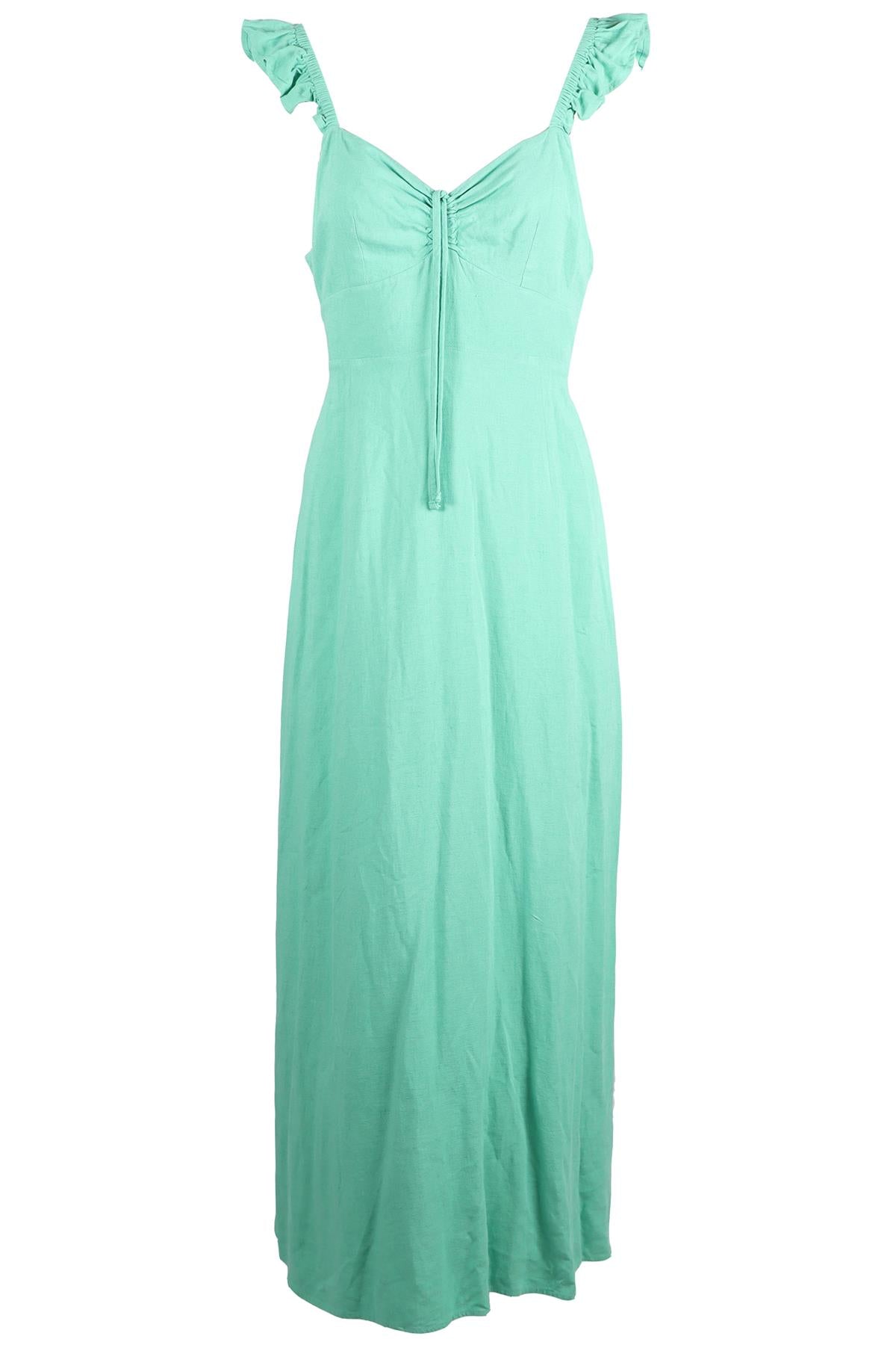 RIXO LINEN BLEND MIDI DRESS UK 12