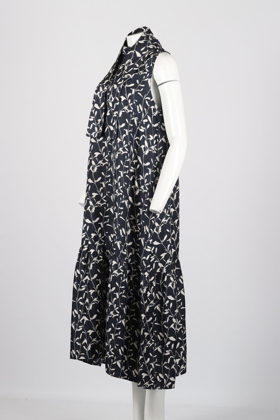 ASCENO PRINTED SILK MAXI DRESS SMALL