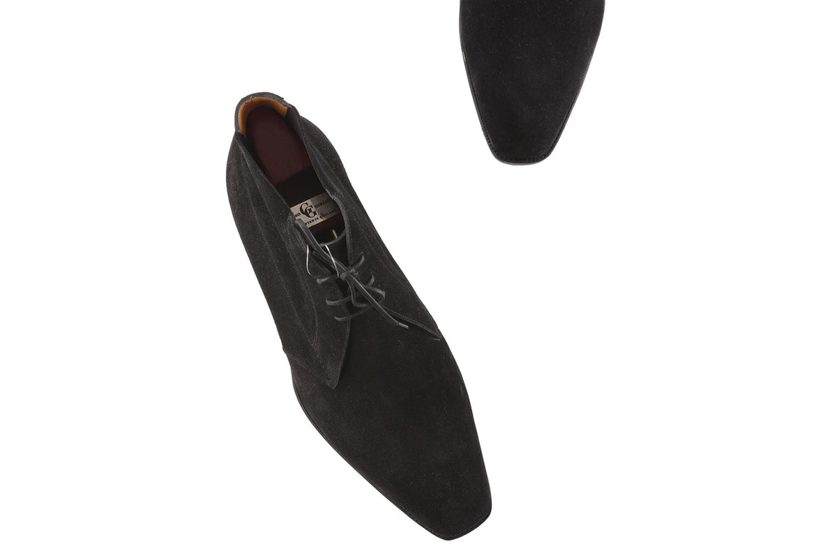 GAZIANO & GIRLING BLACK MEN'S SUEDE ANKLE BOOTS UK 8 EU 42 US 9